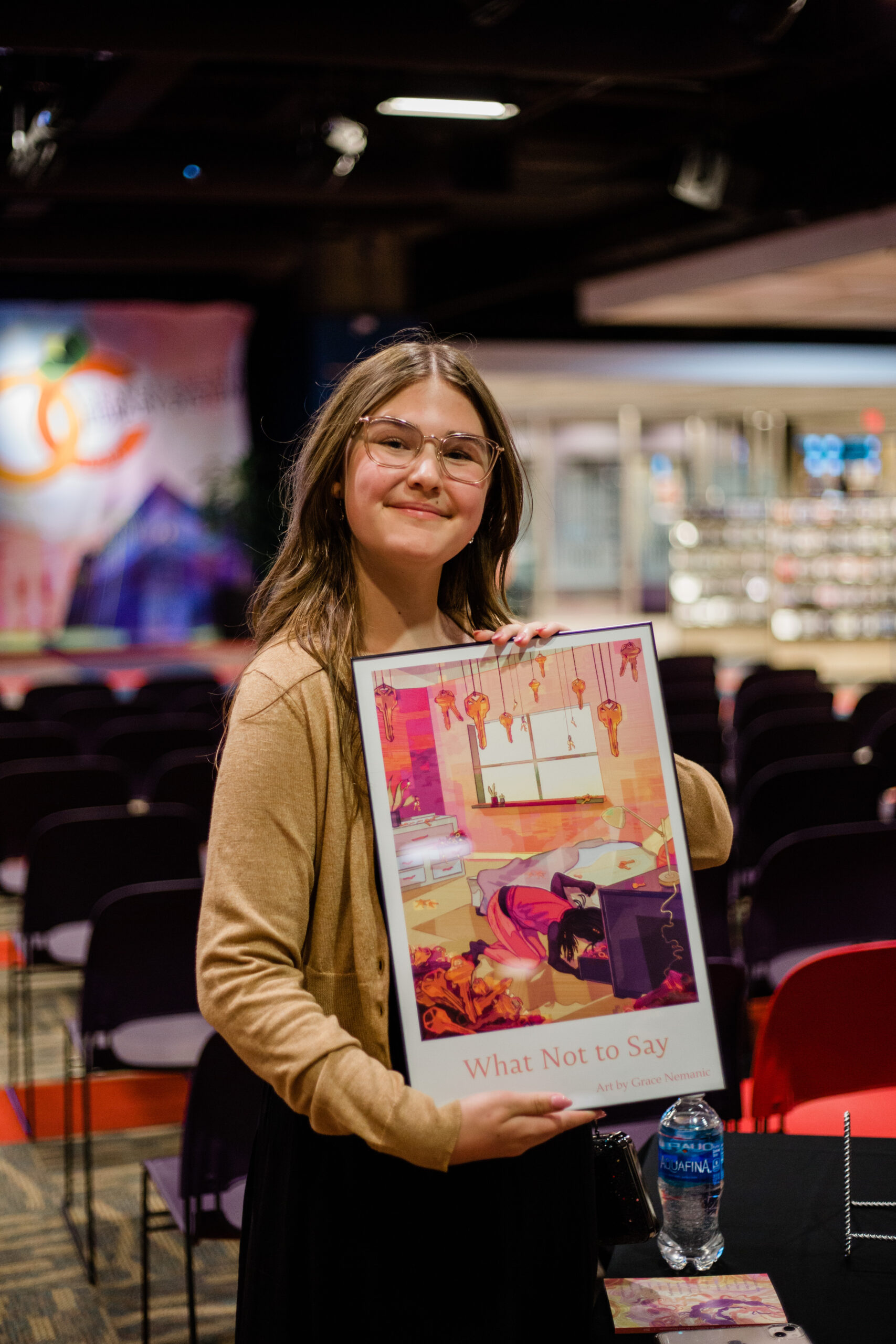 Young author with book art