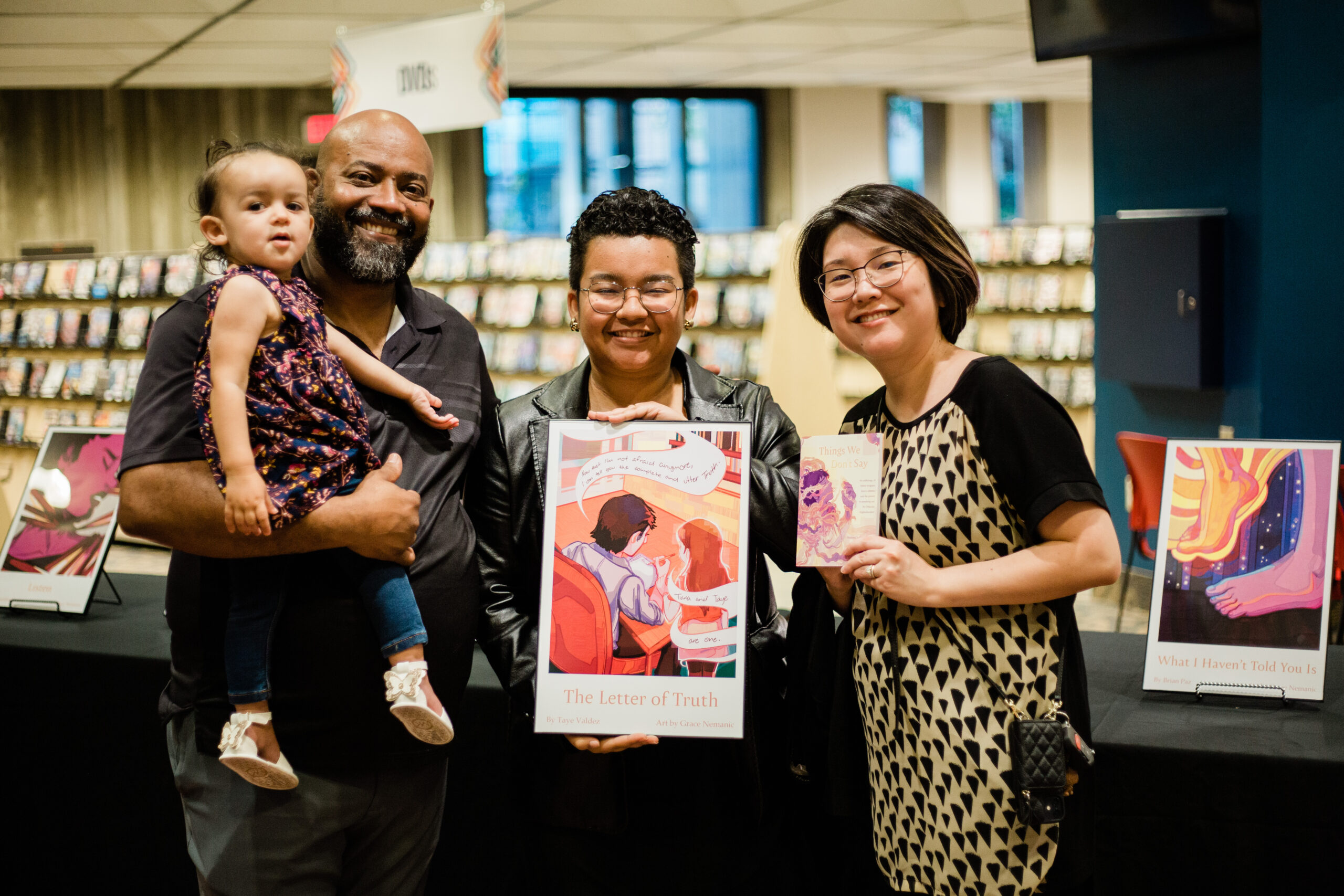 Young author and family