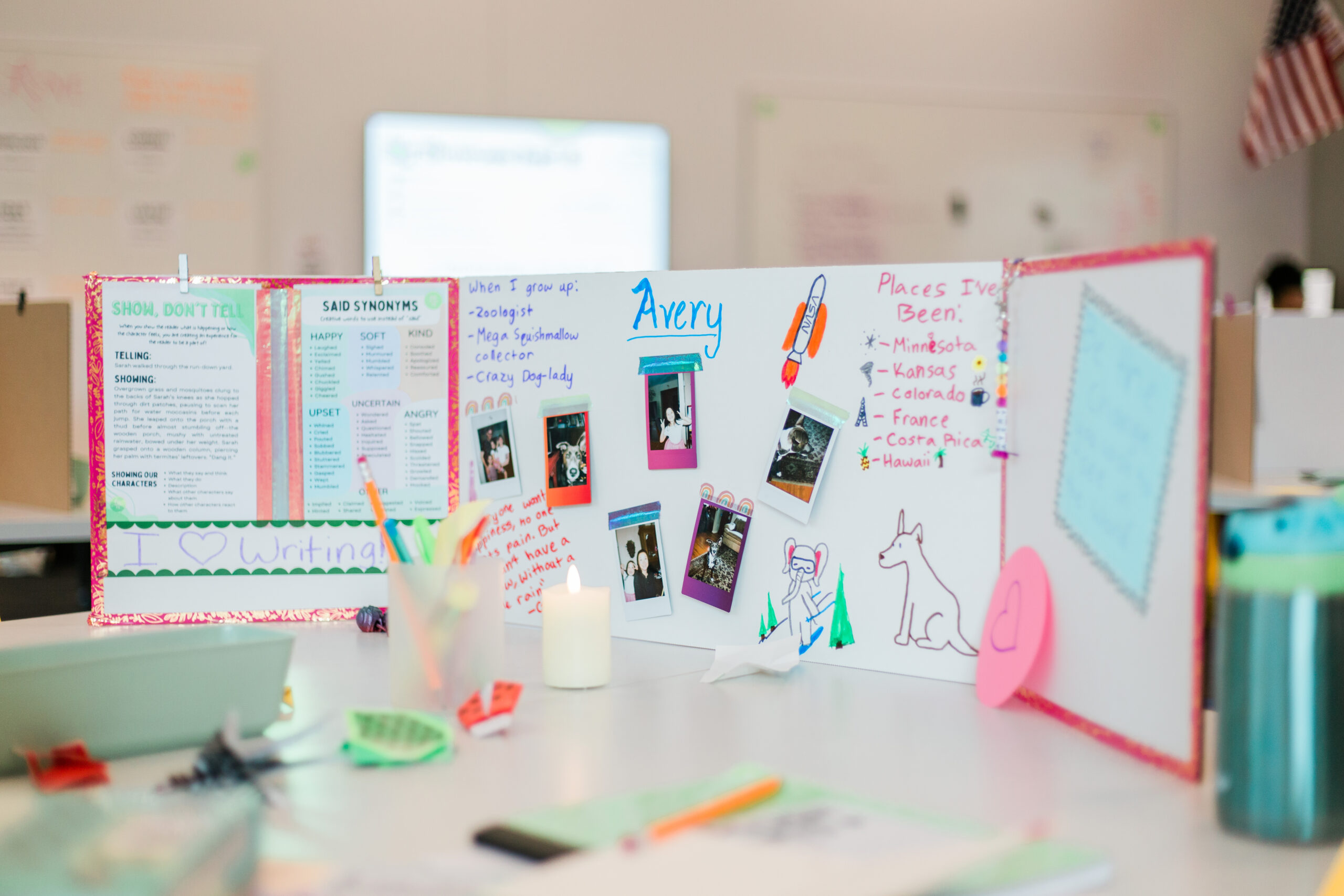 Writing inspiration board