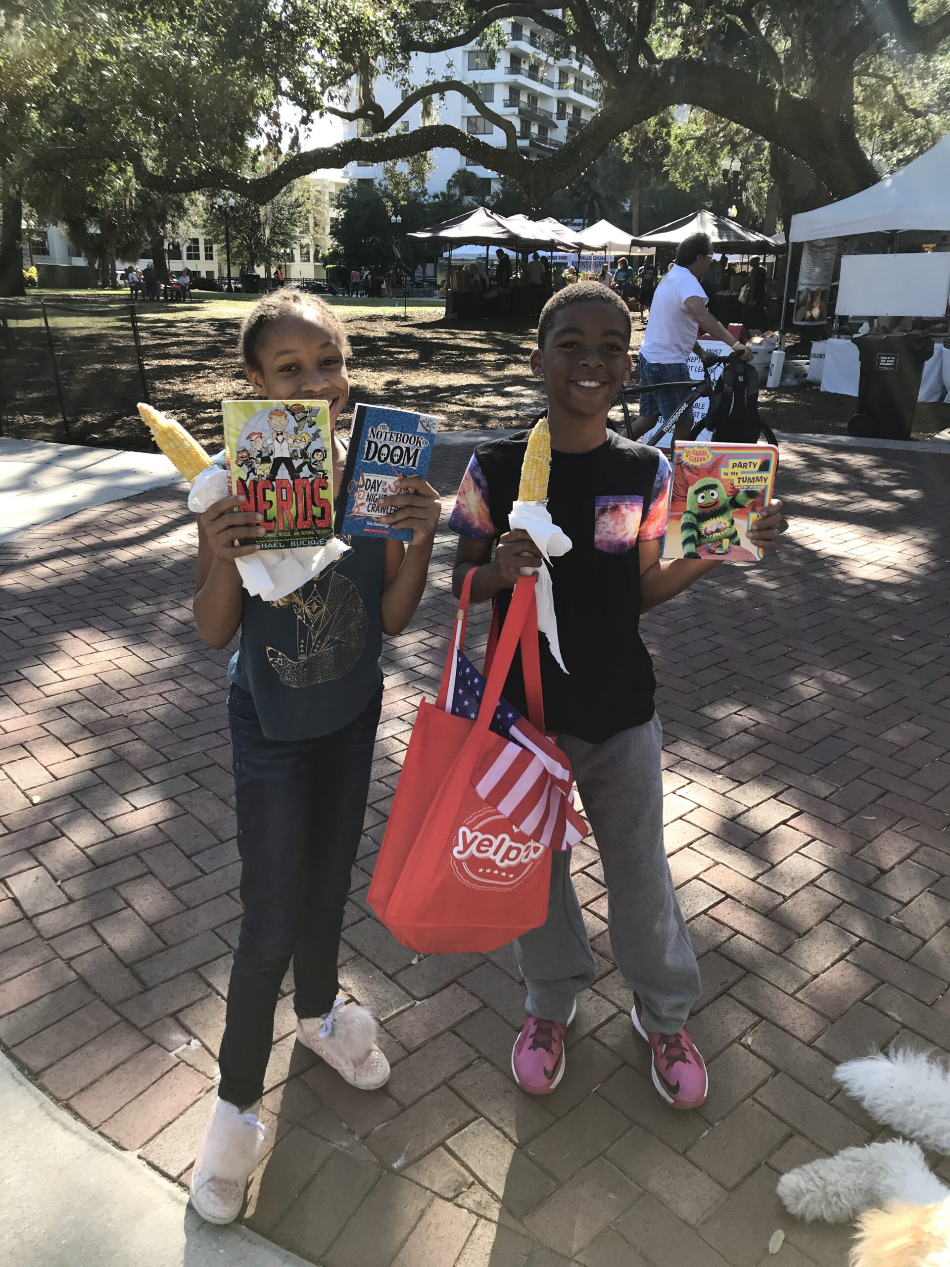 Happy children with books