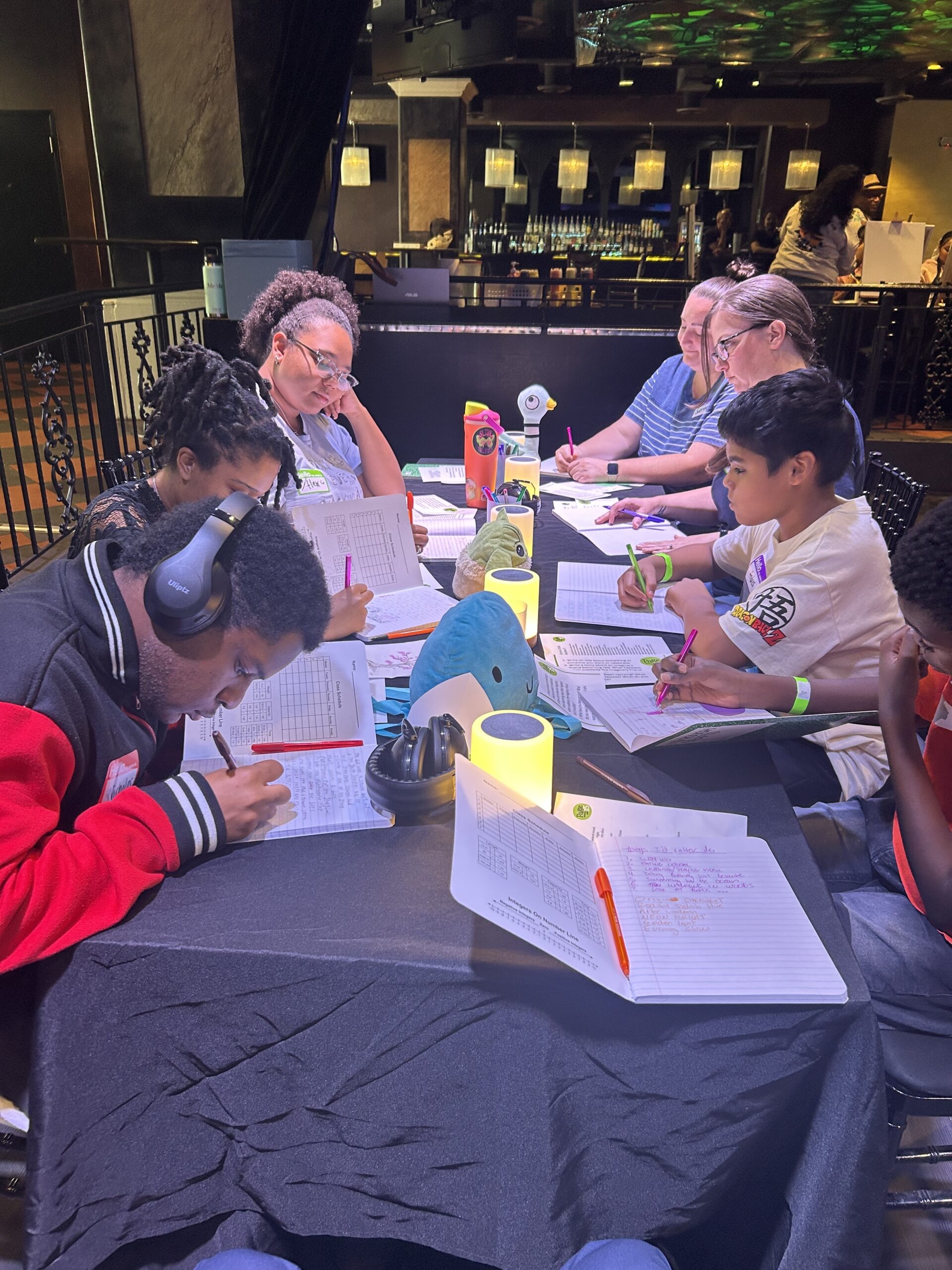 Authors writing together at table
