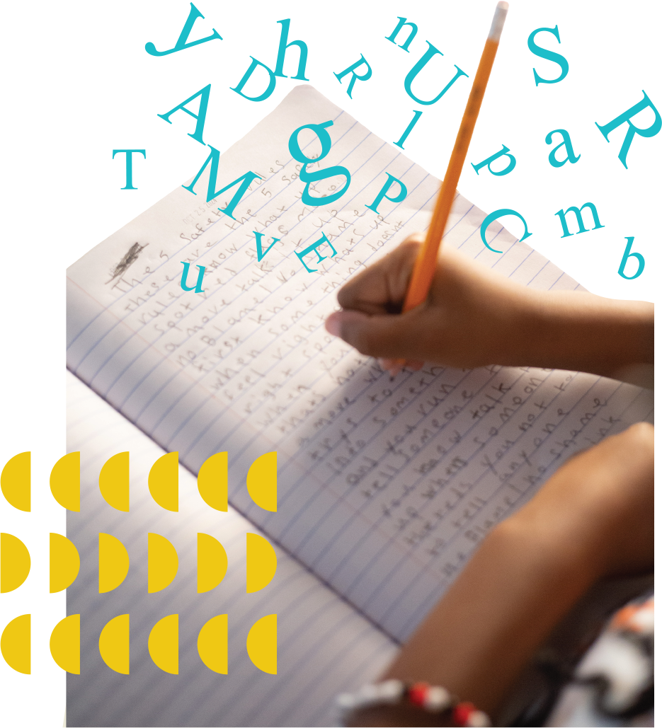 A child writing in a notebook