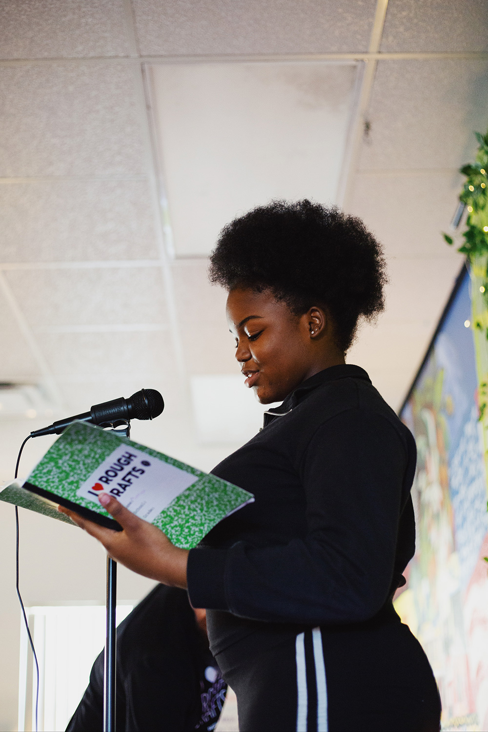 Simyra Dunbar reading rough draft